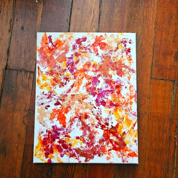 11x14 painting, leafs - Picture 1 of 2